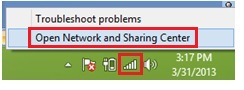 Windows 8.1 Network and Sharing Center