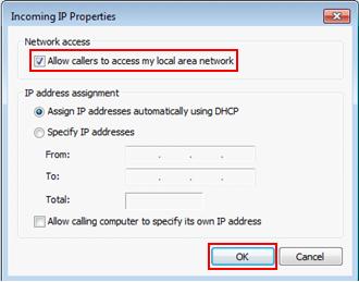allow PPTP VPN callers to access my local area network