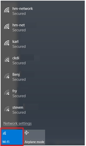 Available wifi network