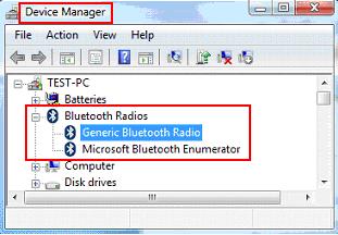 bluetooth driver in device manager