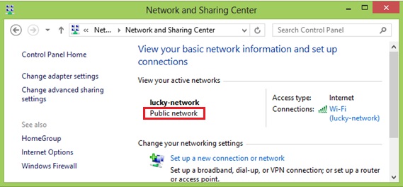 Windows 8 check network location type