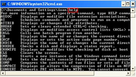 command prompt cmd.exe in Microsoft Windows