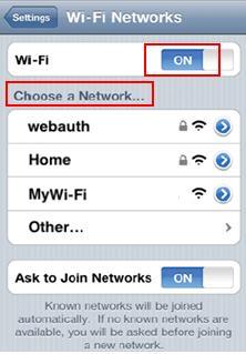 connect iPhone to wireless network