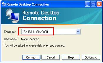connect to remote desktop customized port