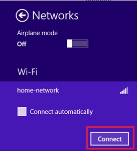 connect to wifi network in Windows 8