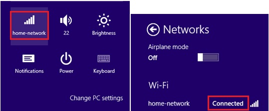 connected wifi or wireless network