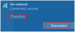 Disconnect wireless network in Windows10