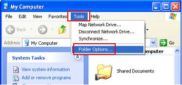 folder options in XP Pro