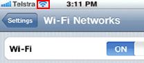 successful iPhone connection to wireless network with good Wifi signal