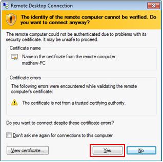 remote desktop network level authentication certificate