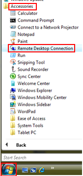 Open Remote Desktop Connection