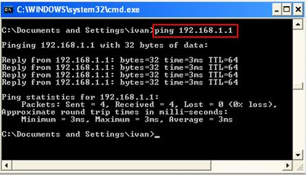 ping in command prompt (cmd.exe)
