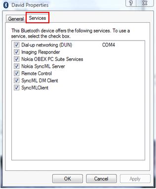 services for bluetooth device