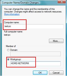 Set Computer Name and Workgroup