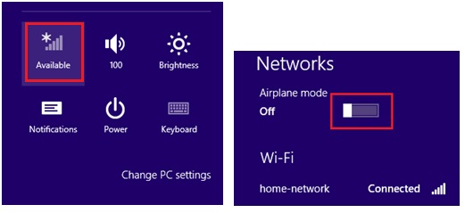 turn on airplane mode to disconnect wireless connection
