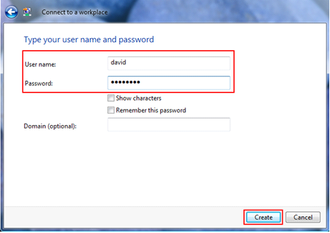 Type Your User Name and Password