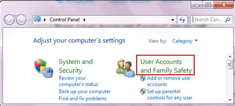 user accounts and family safety win7