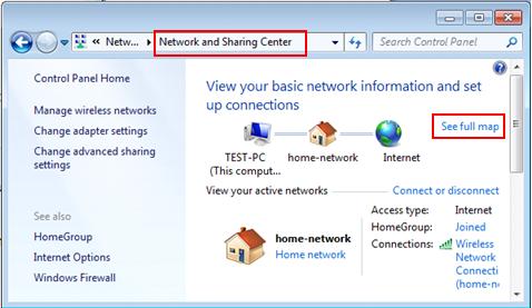 view full network map in Win7