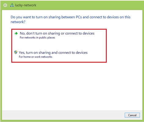 win8 turn on sharing