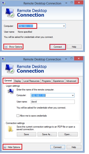 Windows 8 remote desktop client