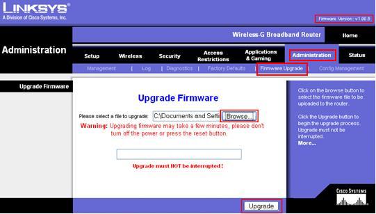 Wireless Router Firmware Upgrade