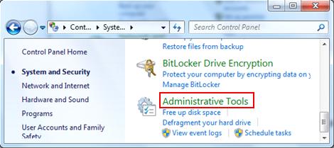 administrative tools in Win7