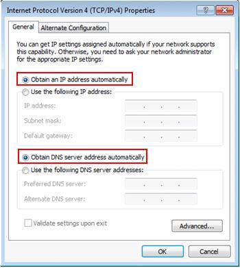 obtain IP address automatically
