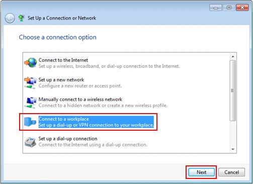 connect to a workplace in windows 7 win7