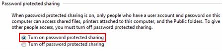 enable password protected file sharing in Win7
