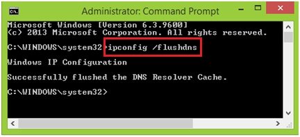 Flush DNS settings with ipconfig /flushdns