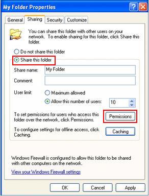 Share file or folder with permission or password control