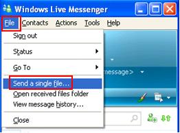 Live Messenger File Transfer or Send