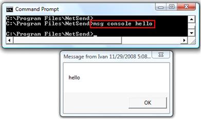 net send command in Vista - msg