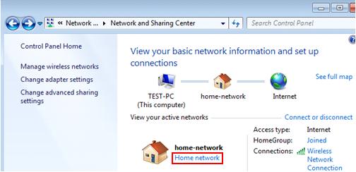 Windows 7 - network location type for file sharing
