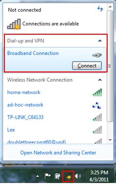 PPPoE dial up connection