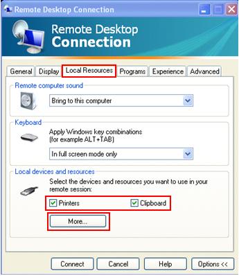 remote desktop sharing XP SP3