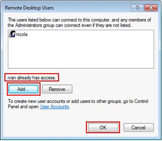 select users for remote desktop