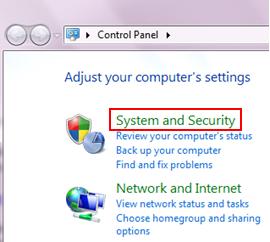 system and security in Windows 7