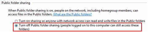 Windows 7 - turn off public folder sharing