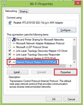 Windows 8 ipv4 settings