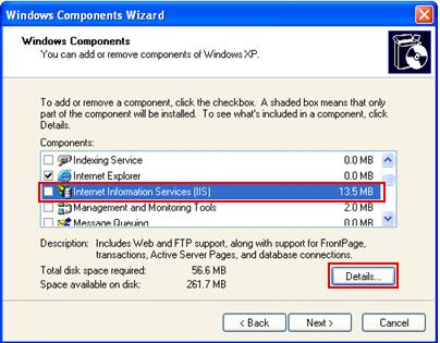 Windows Components Wizard
